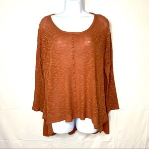 RXB Tunic Top High Low Long Sleeve M Lightweight Lagenlook